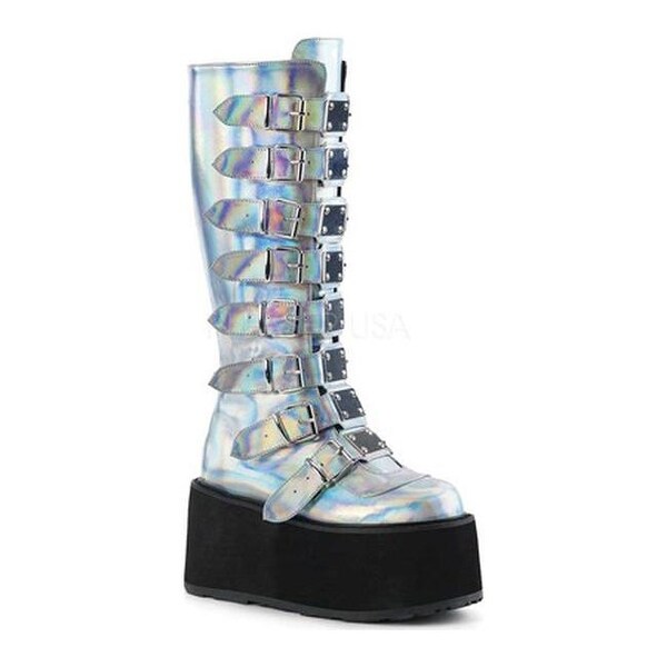 platform boots silver