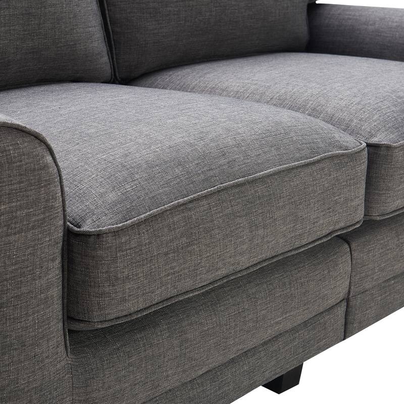 Serta Copenhagen 61" Loveseat for Two People, Pillowed Back Cushions and Rounded Arms, Durable Modern Upholstered Fabric