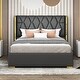 preview thumbnail 16 of 26, Contemporary Full Upholstered Platform Bed with PU Cover and Wooden Slats