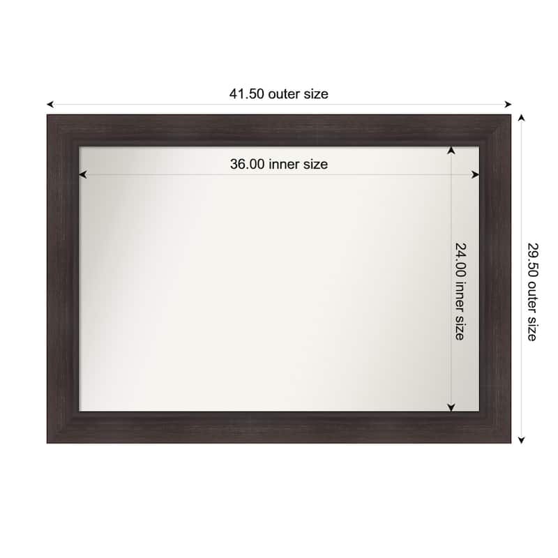 Sloped Non-Beveled Framed Bathroom Vanity Wall Mirror - 42 x 30 in - Sloped Espresso
