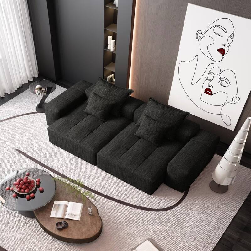 Oversized Modular Sectional Sofa,Sparkling Chenille Fabric,DIY Sofa