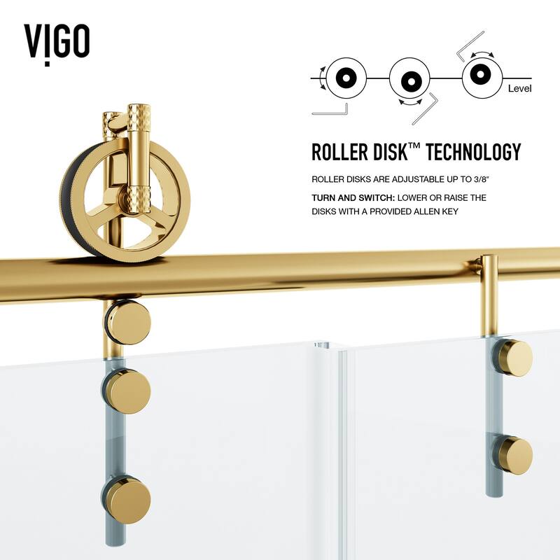 VIGO Hamilton 56" to 60" W x 68" H Frameless Sliding Tub Door