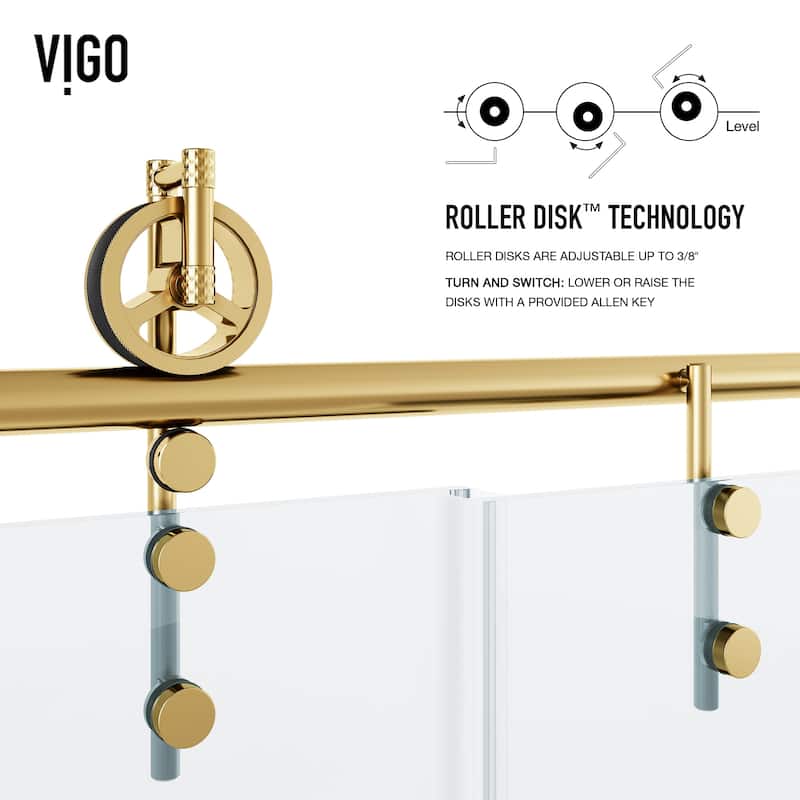 VIGO Hamilton 56" to 60" W x 78" H Frameless Sliding Shower Door