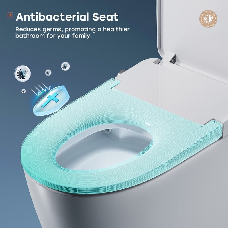 HOROW Elongated Smart Toilet 1.1 GPF Auto Flush Heated Seat Night Light - N/A