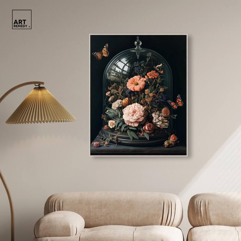 Bell Jar Garden I Canvas by Art Remedy