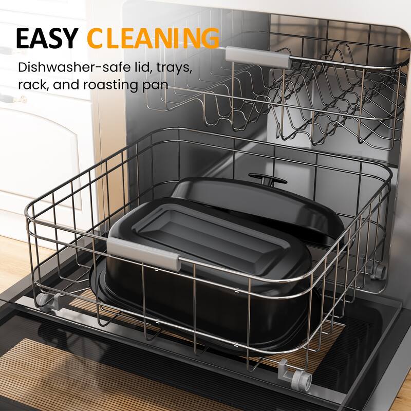 Electric Roaster Oven with Removable Pan, 3 Compartments
