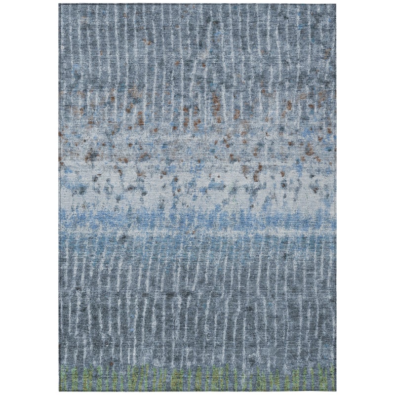Machine Washable Indoor/ Outdoor Boho Modern Chantille Rug