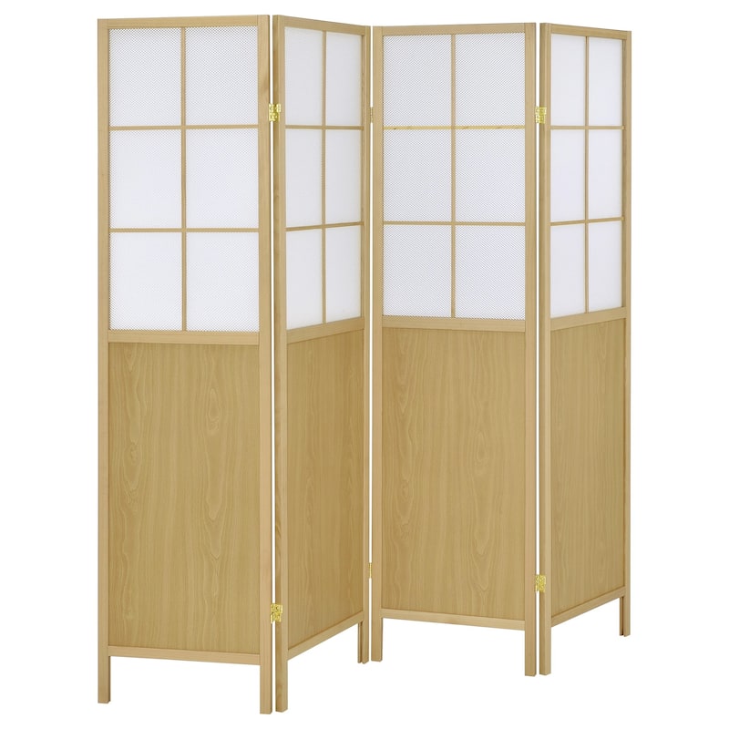 Edwards 4-Panel Room Divider Folding Shoji Screen Natural - Natural