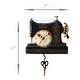 preview thumbnail 2 of 0, Allen Designs Vintage Stitch Sewing Machine Pendulum Wall Clock - 13 X 9 X 2.5 inches