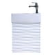 preview thumbnail 8 of 7, 17.75" Ripple White Wall Mount Bathroom Vanity with Sink, Chrome Faucet, Pop-Up Drain and Overflow