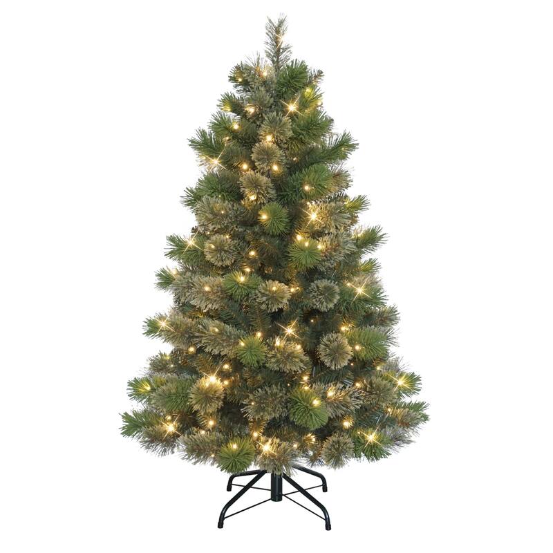 Pre-Lit Oklahoma Pine Artificial Christmas Tree - 4.5' - Warm White LED