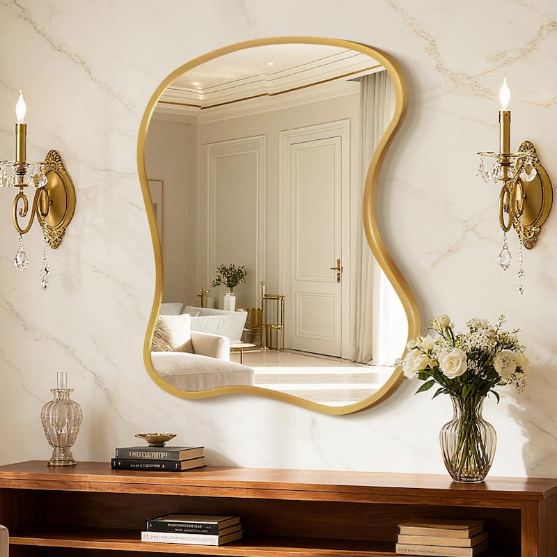 Artistic Aluminum Alloy Framed Decorative Wall Mirror