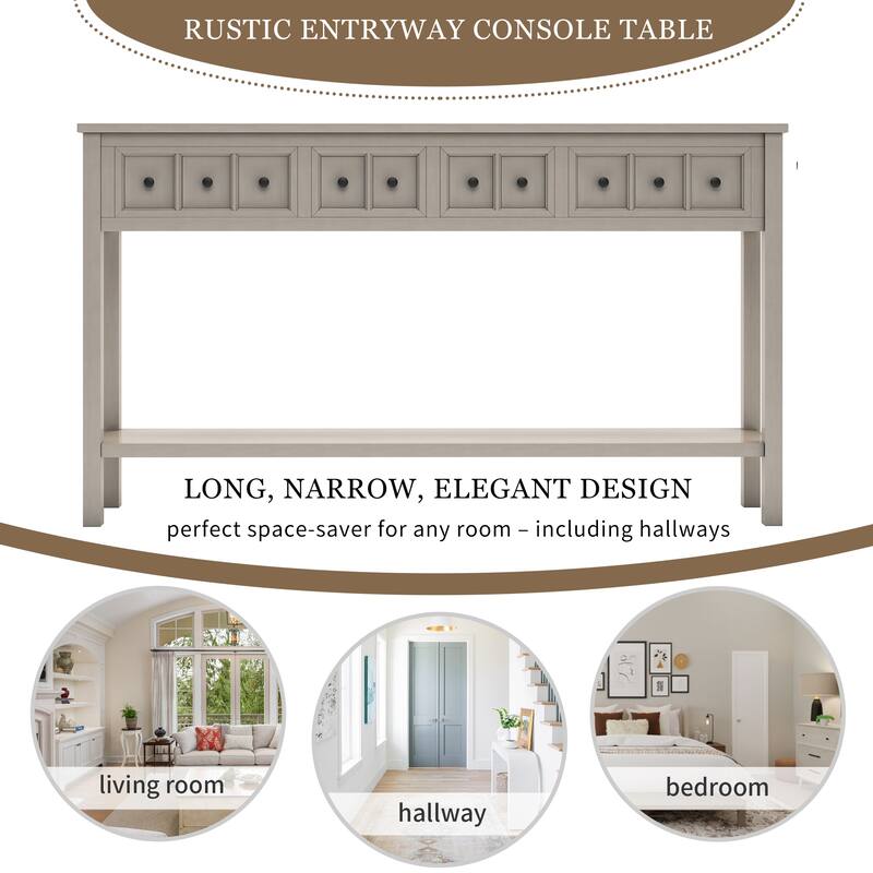 Rustic Entryway Console Table and 60" Long Sofa Table