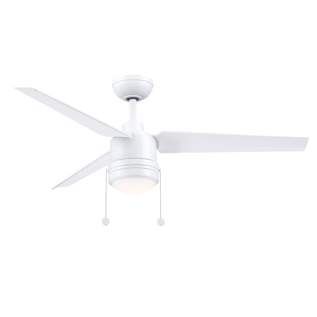 Fanimation PC/DC 52 inch Indoor/Outdoor Ceiling Fan with LED Light Kit Matte White