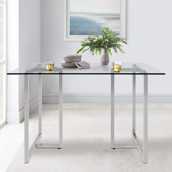 Dining Table, 48 Rectangular, Small, Kitchen, Dining Room, Laminate, Grey,  Contemporary, Modern