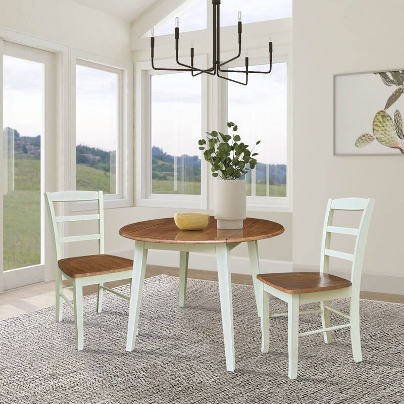42" Round Dual Drop Leaf Dining Table with Chairs