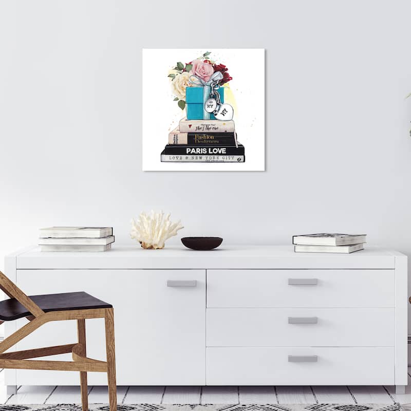 Wynwood Studio Canvas Fashion and Glam Resevoir of Roses Blue and Teal Glam Wall Art Canvas Print - 20 x 20