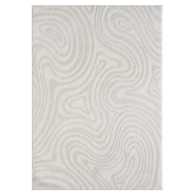Luxe Weavers Geometric Swirl Cream Area Rug, Stain Resistant Carpet