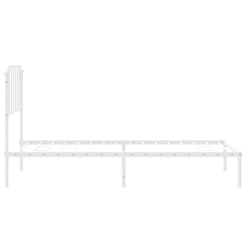 vidaXL Metal Bed Frame Platform Mattress Foundation with Steel Slat Support - 37.4 x 81.5 x 40.2