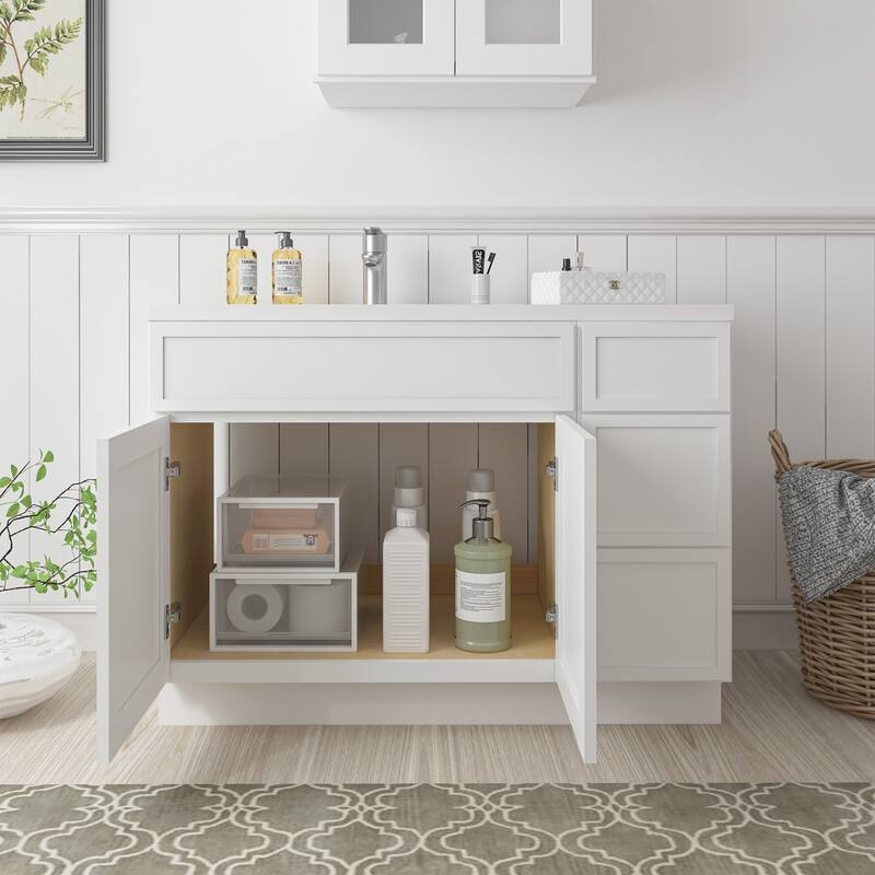 Vanity Art 45" Birch Freestanding Bathroom Vanity Cabinet without Top