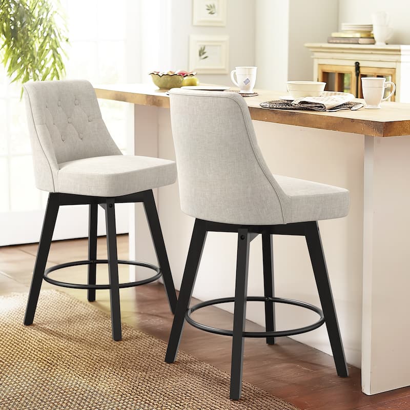Bar Stools Set of 2 - N/A - Light Grey