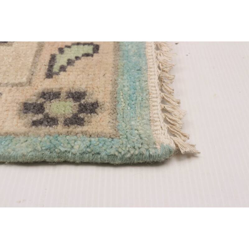 ECARPETGALLERY Hand-knotted Modern Oushak Aqua Wool Rug - 8'8 x 11'10