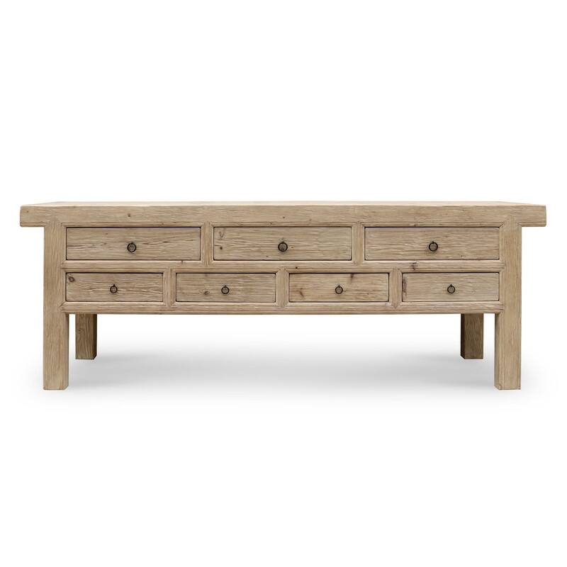 Capri 7 Drawers Sideboard Weathered Natural Pine 98x20x35H