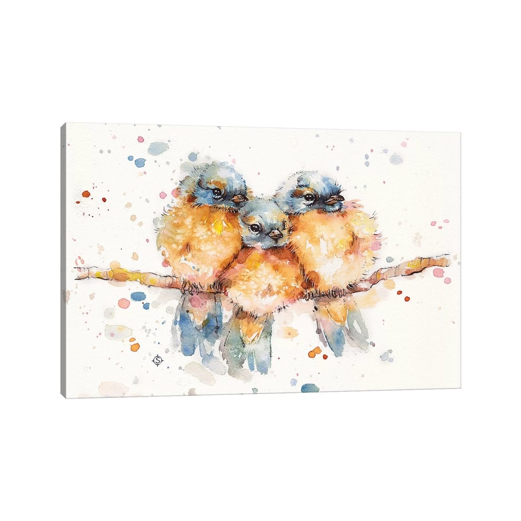 iCanvas "Little Bluebirds" by Sillier Than Sally Canvas Print