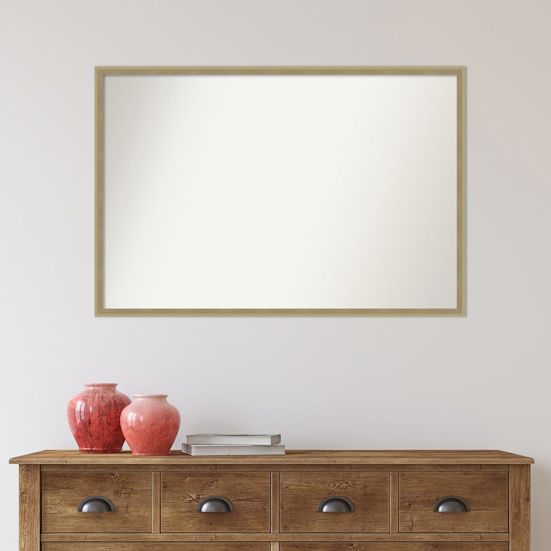 Non-Beveled Lucie Champagne Framed Decorative Wall Mirror