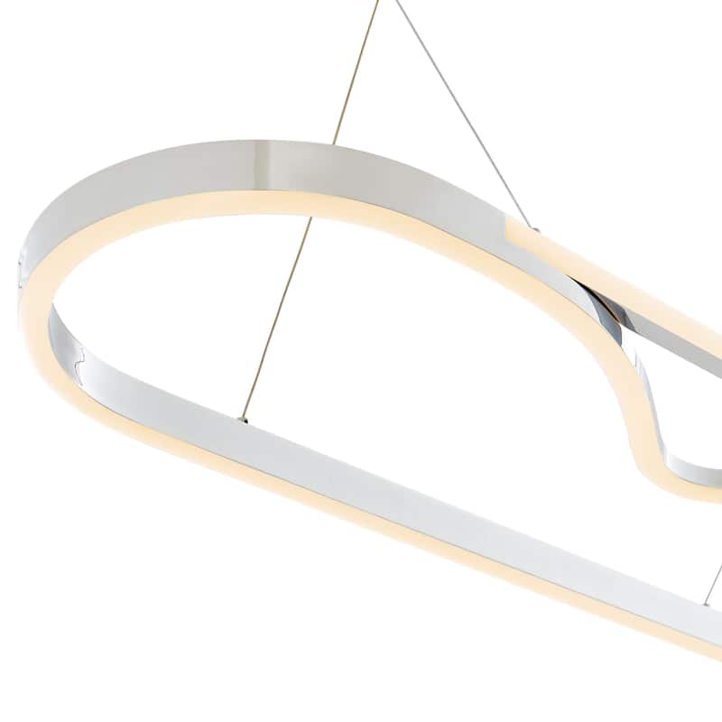 Minsk Single Rectangular Color Changing Integrated LED Chrome Chandelier - N/A