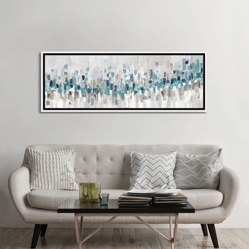iCanvas "Blue Staccato" by Katrina Craven Framed Canvas Print