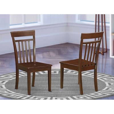 Slatted Back Dining Chair - Solid Wood Seat with Comfortable Kitchen Dinette Design - 17