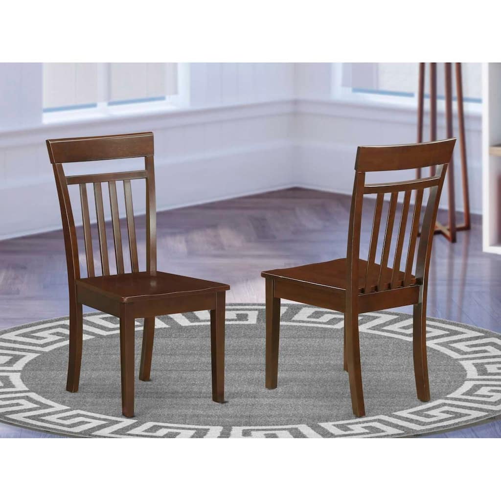 Slatted Back Dining Chair - Solid Wood Seat with Comfortable Kitchen Dinette Design - 17