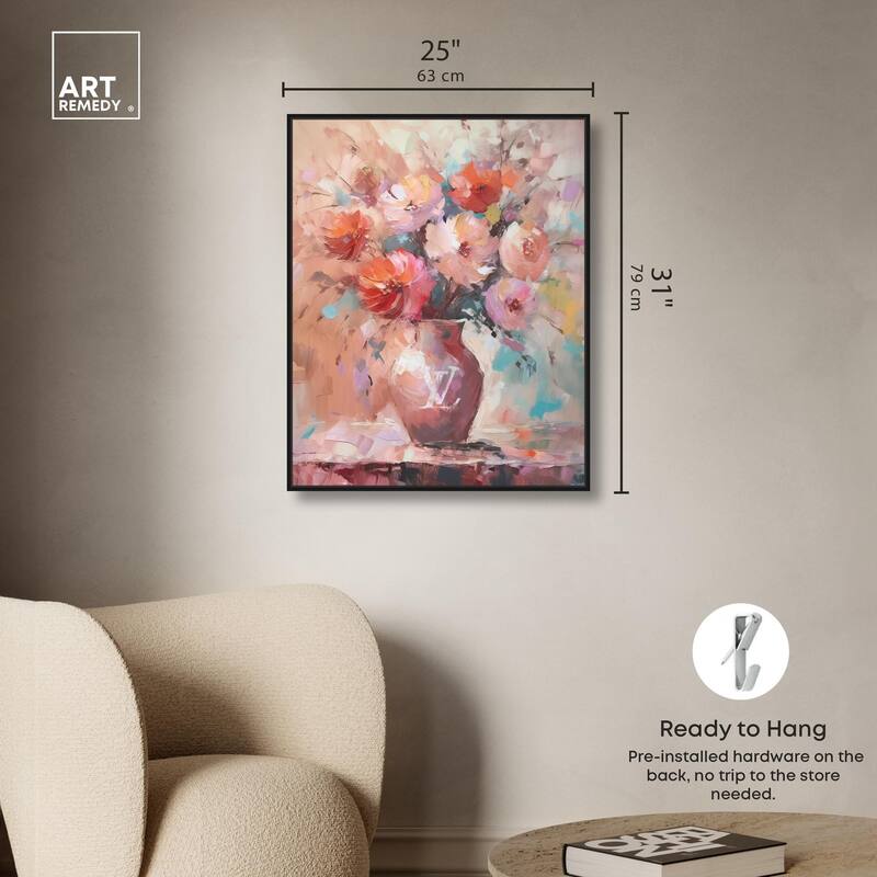 Un Jarron con flores glam Canvas by Art Remedy