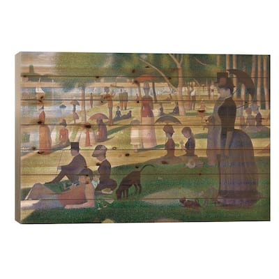 Sunday Afternoon on the Island of La Grande Jatte Print On Wood by Georges Seurat - Multi-Color