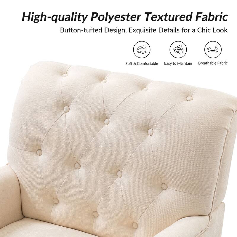 Geltrude Classic Upholstered Accent Arm Chair with Button Tufted Back by HULALA HOME