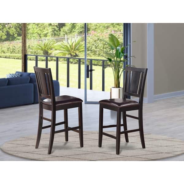slide 2 of 7, Copper Grove Crowsnest Black Finish Counter Height Chairs - Set of 2 (Seat's Type Options) BUS-BLK-LC