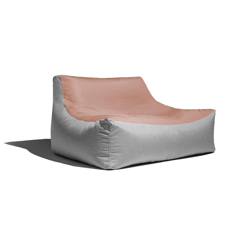 Jaxx Lavista Outdoor Bean Bag Loveseat / Modern Patio Sofa - petal-granite