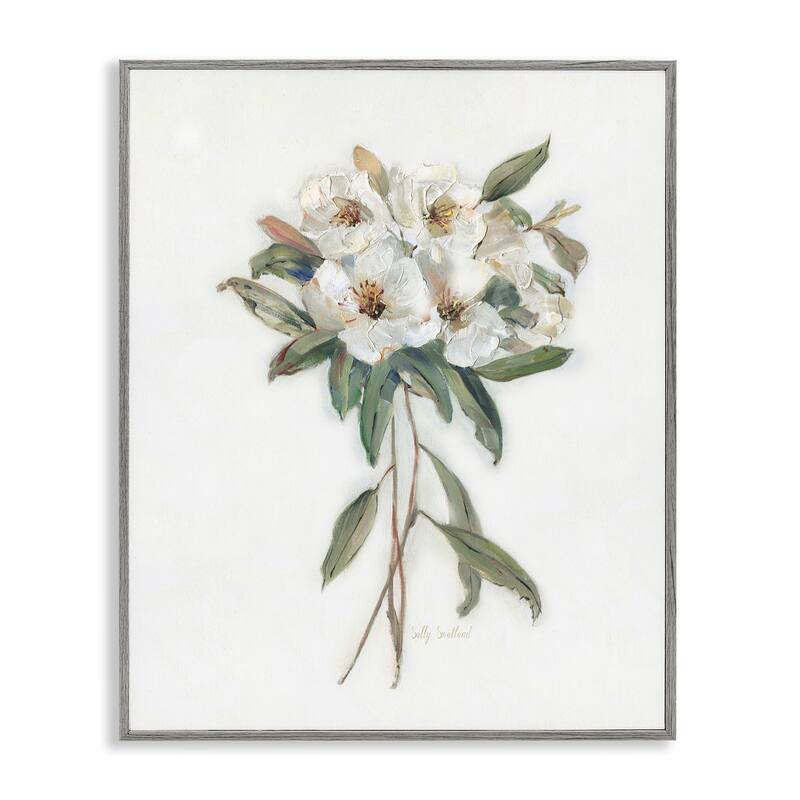 Stupell White Wildflower Bundle Framed Giclee Art Design By Sally Swatland - 24 x 30 - Grey