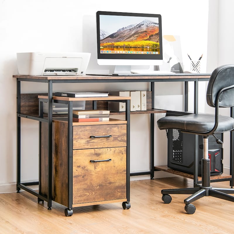 2 Drawer Rolling File Cabinet File Cabinet Printer Stand on Wheels