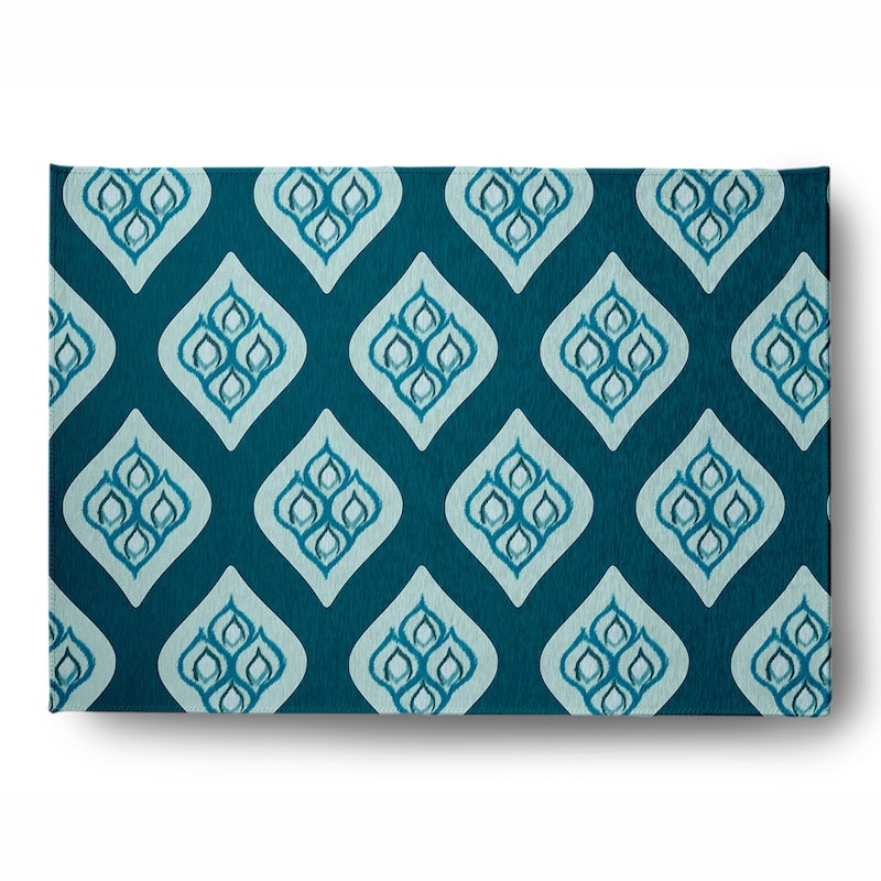 Olgee Bold Pattern Soft Chenille Rug - 5' x 7' - Teal