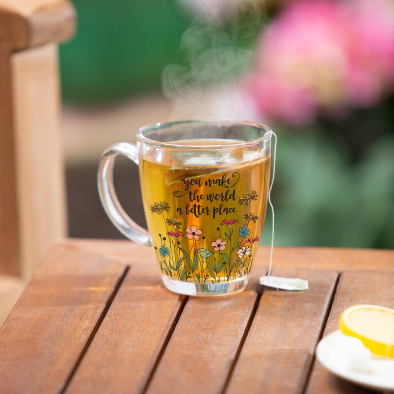 10oz Glass Cup w/ Gift Box, You Make The World A Better Place