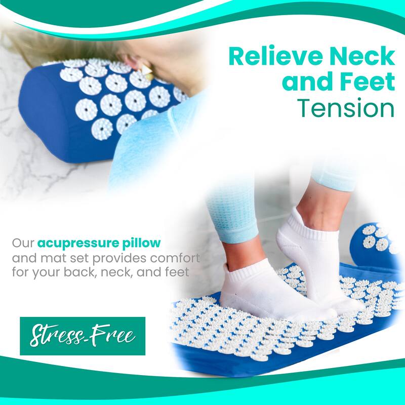 Sivan Health And Fitness Deluxe Acupressure Mat & Pillow Combo Set