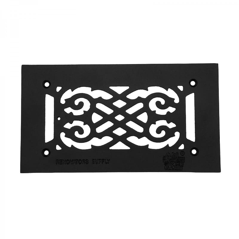 Black Cast Aluminum Air Ventilation Grille Walkable Floor Register Luxurious 10" x 5.5" Pack of 4 Renovators Supply