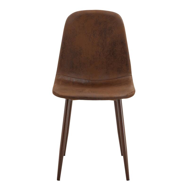 Set Of 4 Suede Backrest And Transfer Legs Chairs