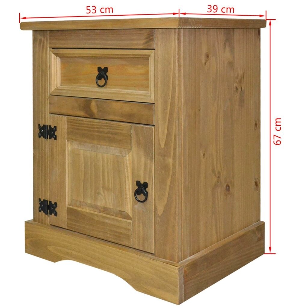 Shop Vidaxl Bedside Cabinet Mexican Pine Corona Range 20 9 X15 4