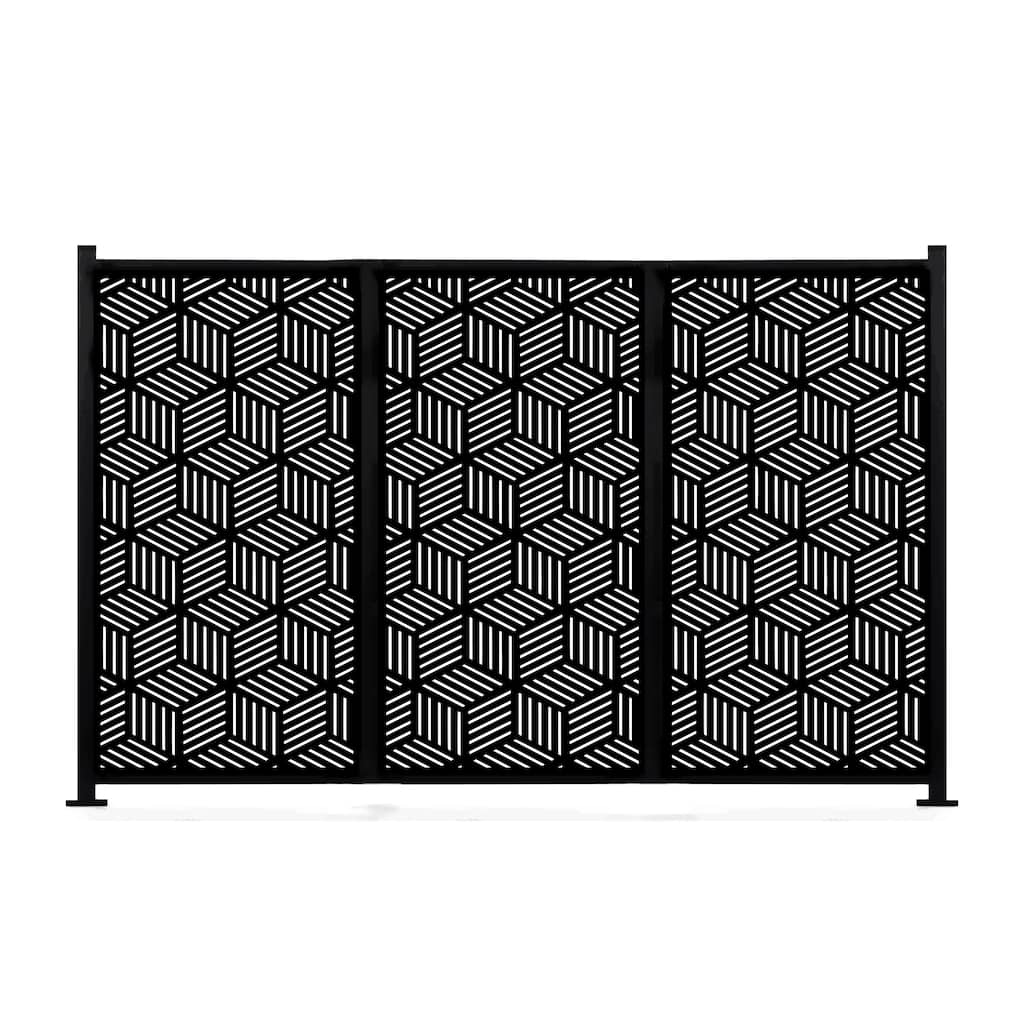 HighlanderHome Freestanding Modular Metal Privacy Screen, 4FtX 6Ft