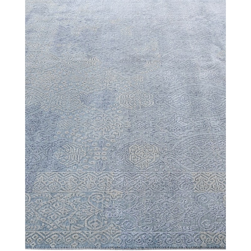 Ikat One-of-a-Kind Hand-Knotted Area Rug, Gray - 8' 0" x 9' 8"