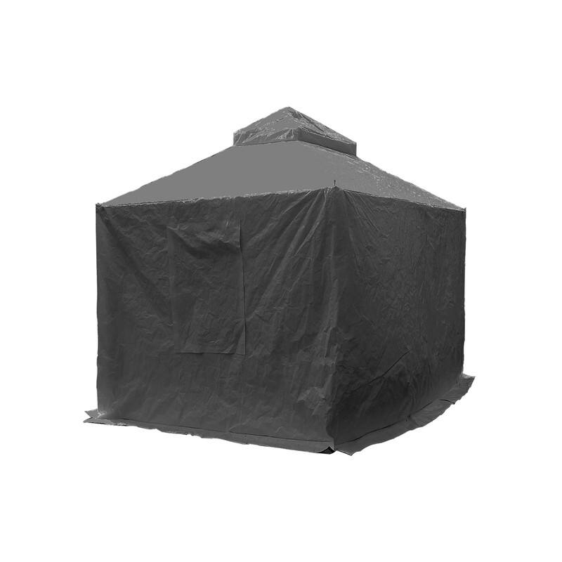 Domi 8' x 8' Universal Winter Gazebo Cover, All Season Waterproof Enclosed Cover with Sidewalls & Ventilated Mesh Windows, White