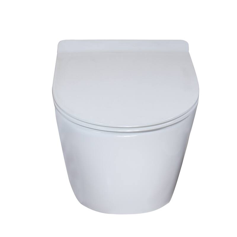 Eviva Storm Elongated Cotton White High Efficiency Toilet w/ Soft Closing Seat